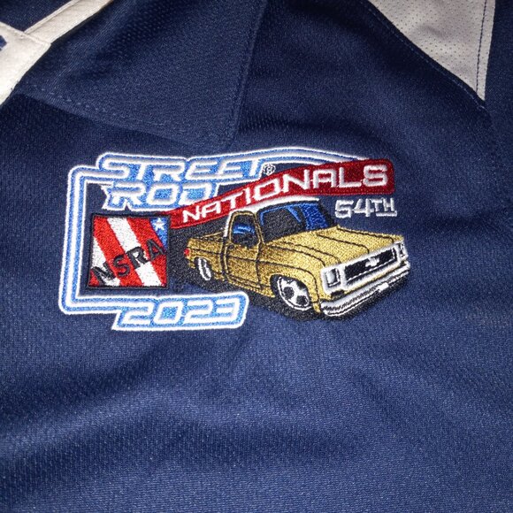 2023 NRSA Street Rod Nationals 54th Mens Medium Blue Polo Shirt - Picture 3 of 6